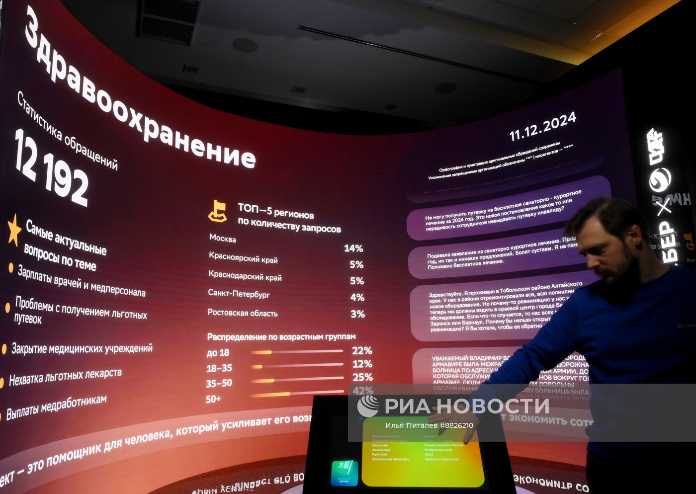 Работа колл-центра прямой линии с президентом РФ В. Путиным