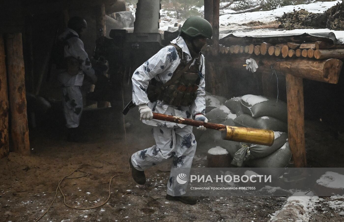 Боевая работа расчета гаубицы Д-30 группировки "Запад" на Краснолиманском направлении