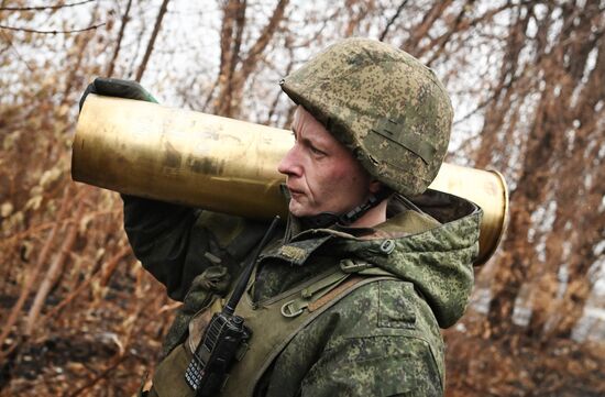 Боевая работа расчета пушки М-46 ЦВО на Красноармейском направлении 