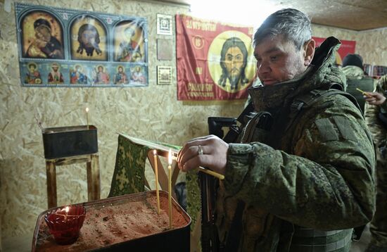 Крещение бойцов штурмового подразделения группировки "Восток"