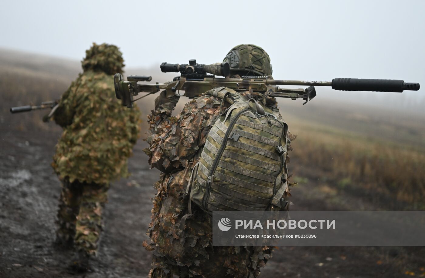 Снайперы соединения спецназначения группировки "Центр" на Красноармейском направлении