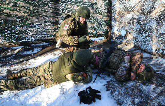 Обучение тактической медицине штурмовиков ЦВО на Красноармейском направлении