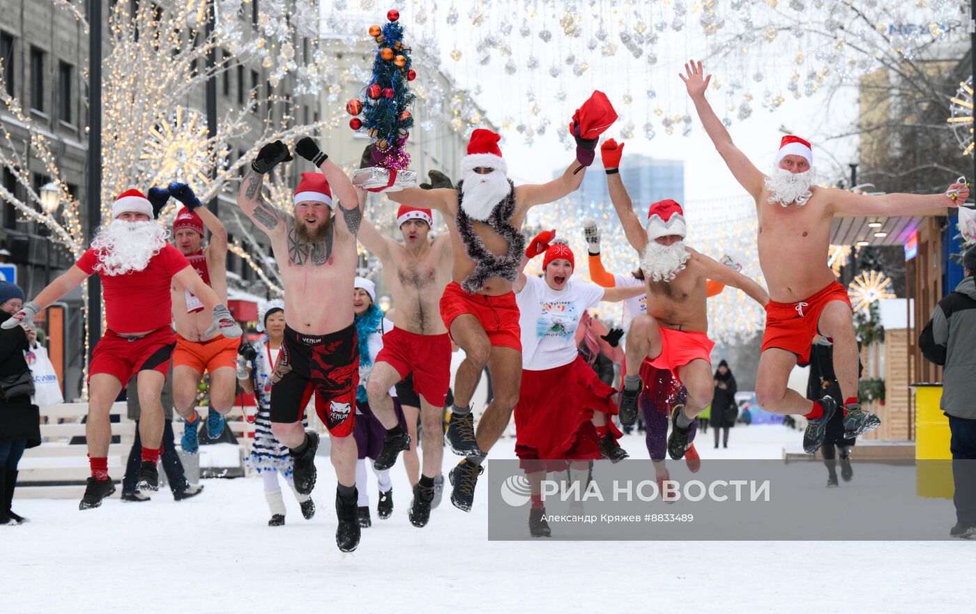 Новогодний забег моржей в Новосибирске