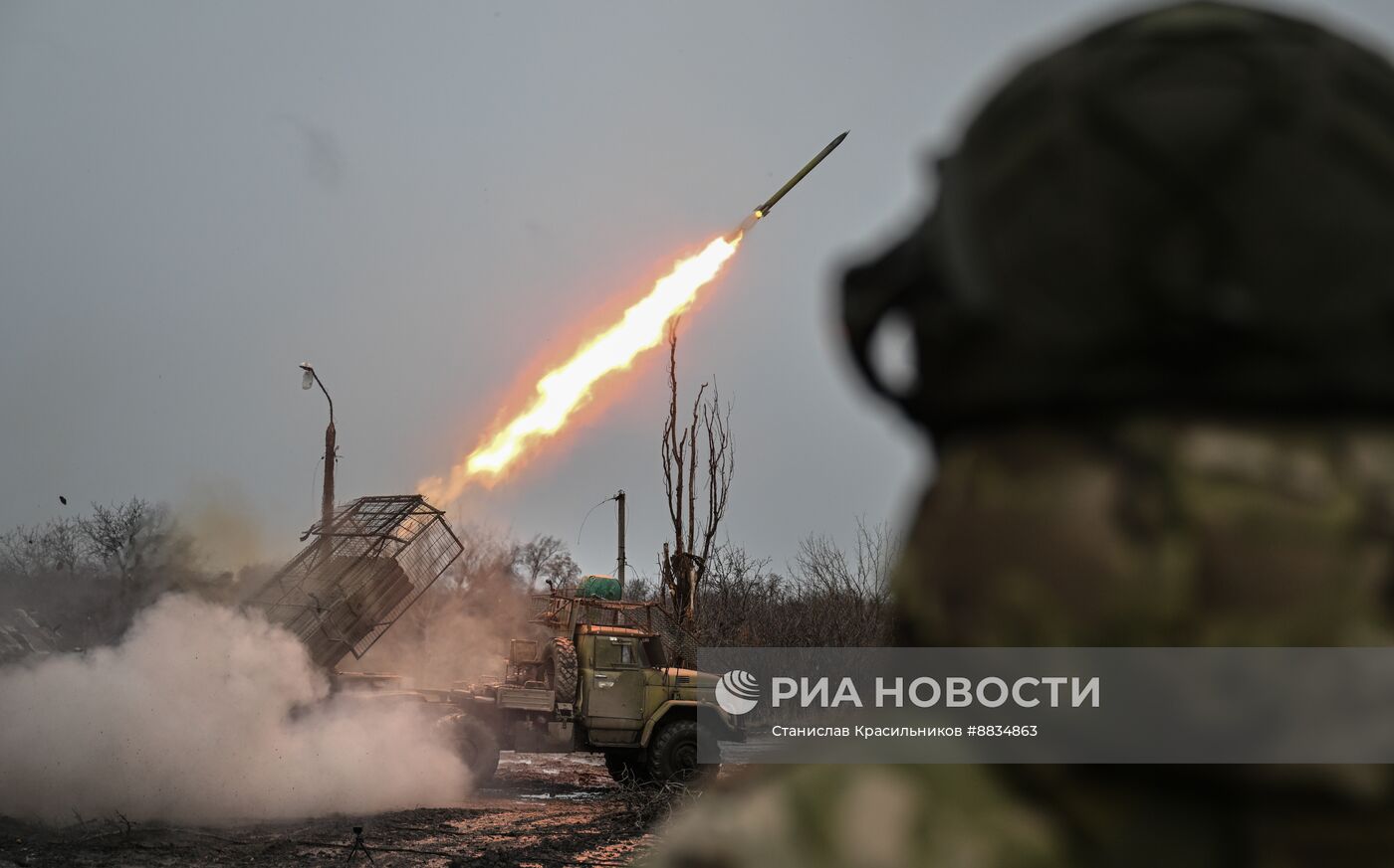 Боевая работа РСЗО БМ-21 "Град" на Красноармейском направлении СВО