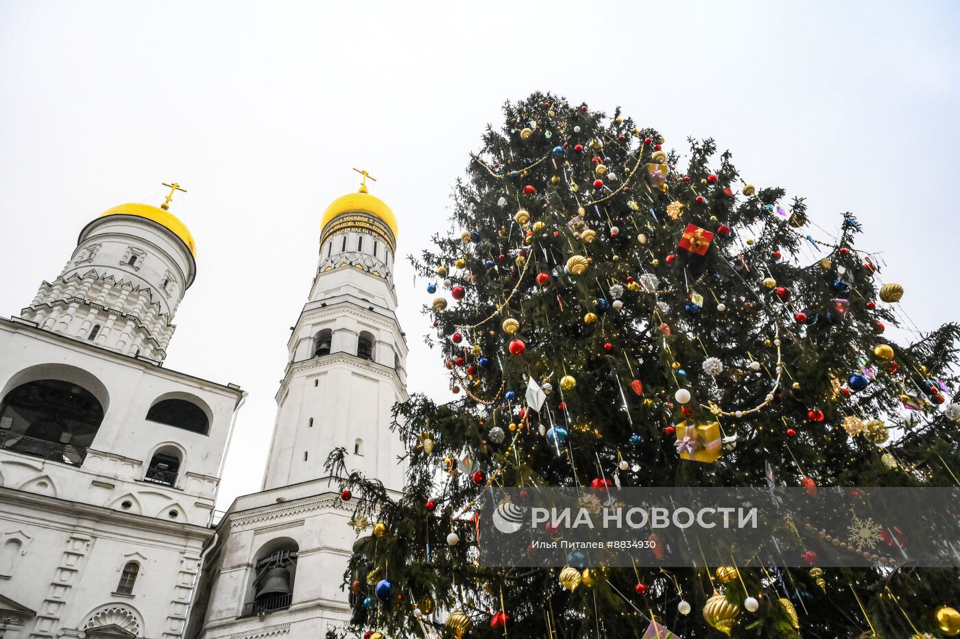 Главная новогодняя елка страны на Соборной площади Московского Кремля