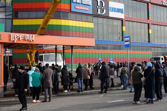 Пожар в торговом центре "Алания Молл" во Владикавказе