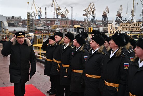 Патрульный корабль ледового класса "Николай Зубов" спустили на воду в Санкт-Петербурге