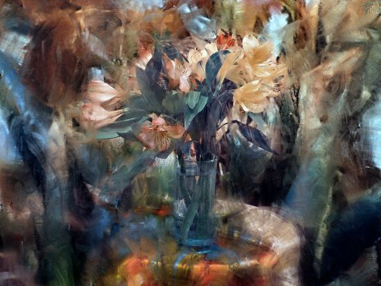 Натюрморт с цветами из авторской серии Владимира Вяткина "Настроение цветов"