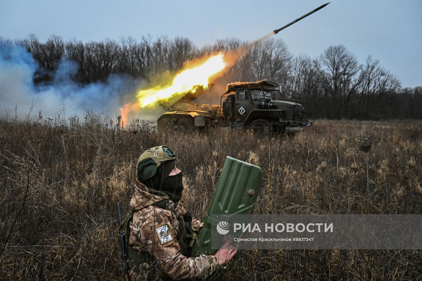 Боевая работа РСЗО "Град" группировки "Запад" на Краснолиманском направлении