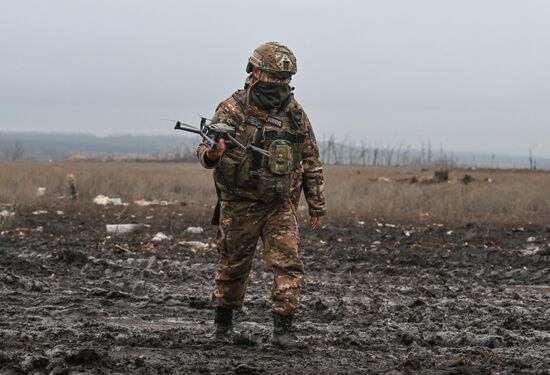 Боевое слаживание штурмовиков и расчетов БПЛА группировки "Запад" на Краснолиманском направлении