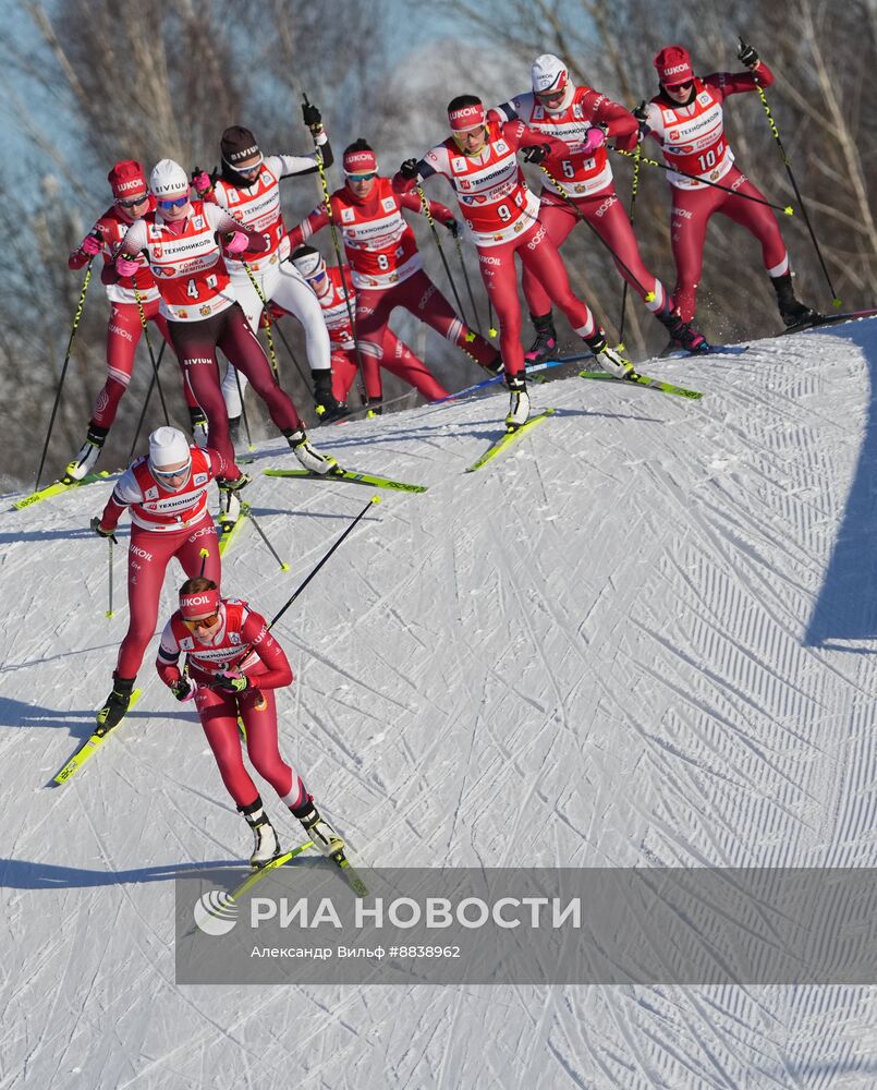 Забег лучших лыжников и биатлонистов "Гонка чемпионов". День второй. Эстафета