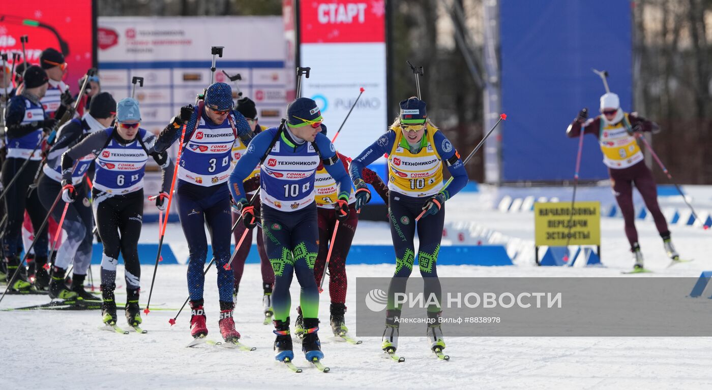 Забег лучших лыжников и биатлонистов "Гонка чемпионов". День второй. Эстафета