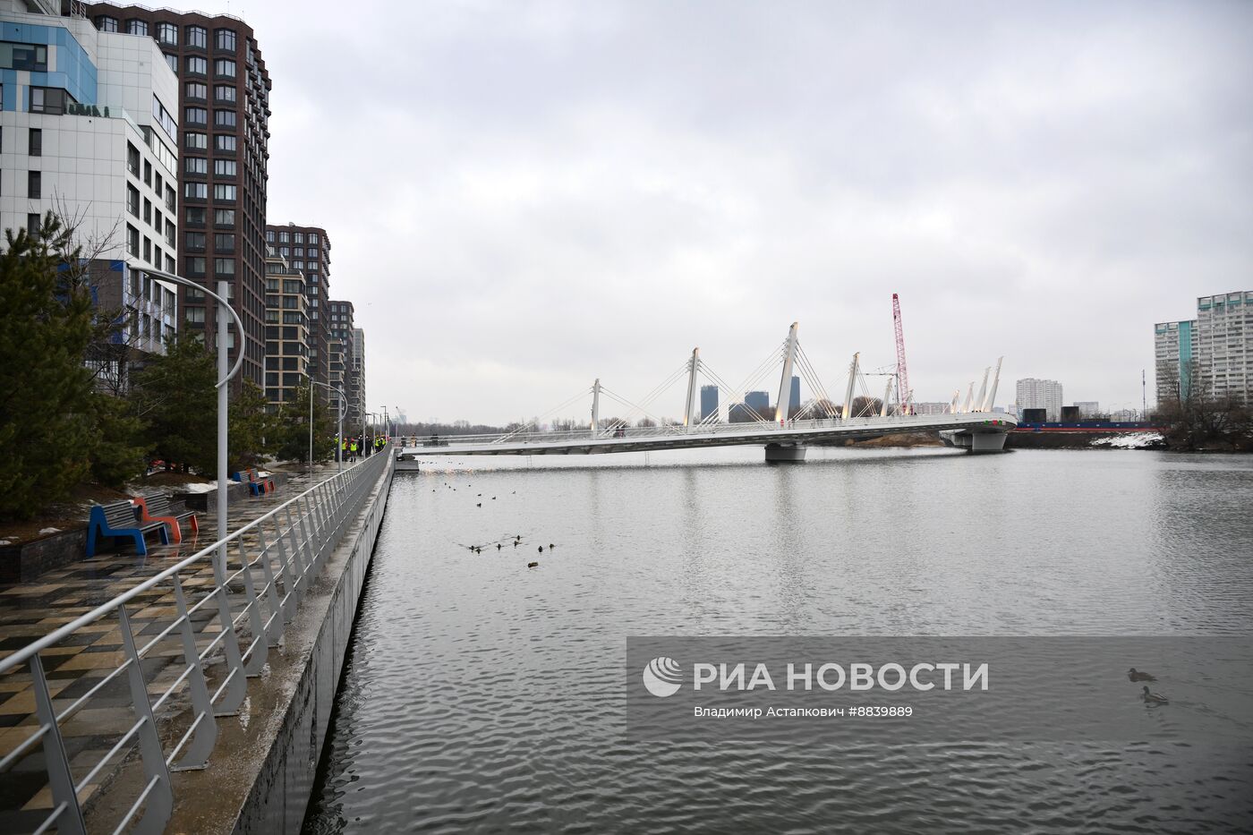 Открытие пешеходного моста в Нагатинском затоне