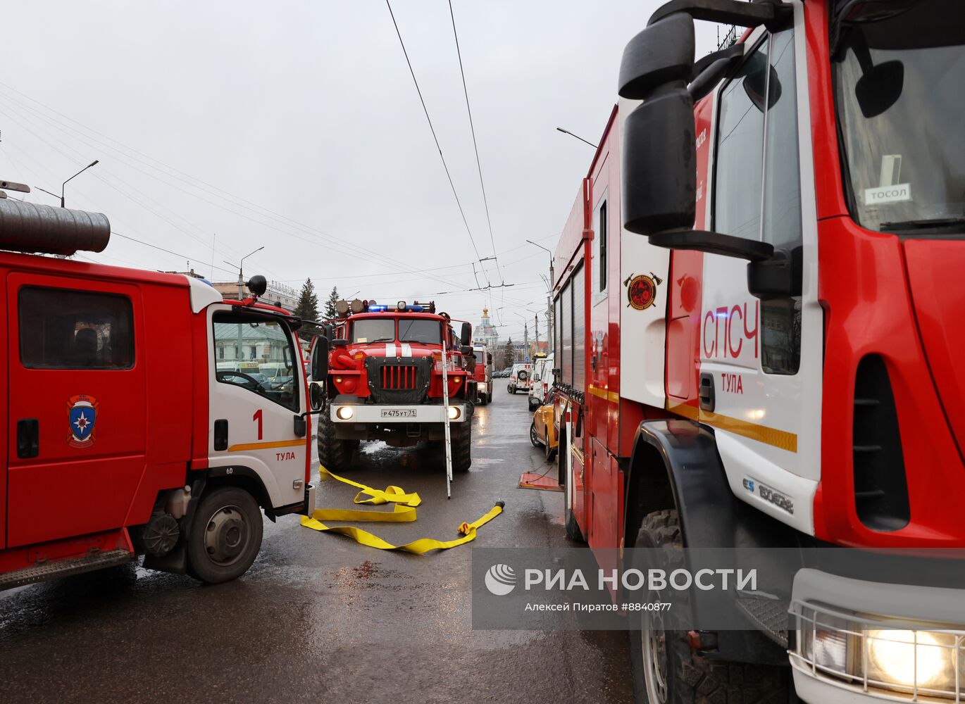 Пожар в здании военного госпиталя в Туле