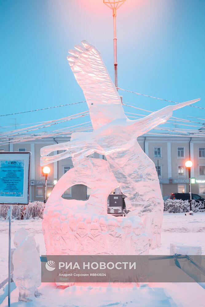 Ледовые скульптуры, посвященные 80-летию Победы в Великой Отечественной войне