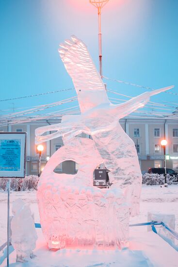 Ледовые скульптуры, посвященные 80-летию Победы в Великой Отечественной войне