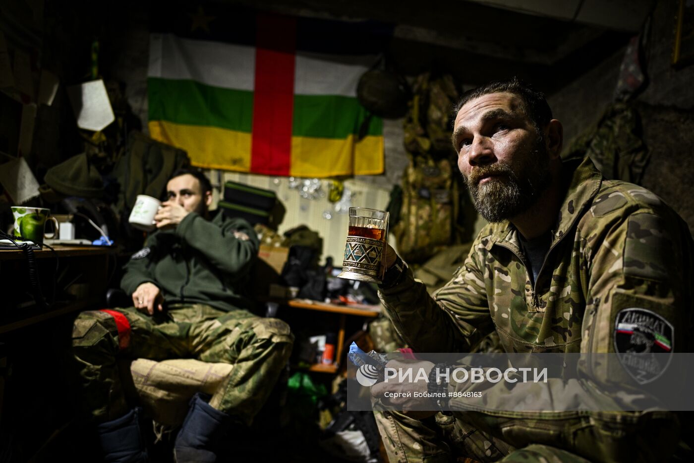 Военнослужащие батальонной тактической группы (БТГР) "Каштана" спецназа "Ахмат" 