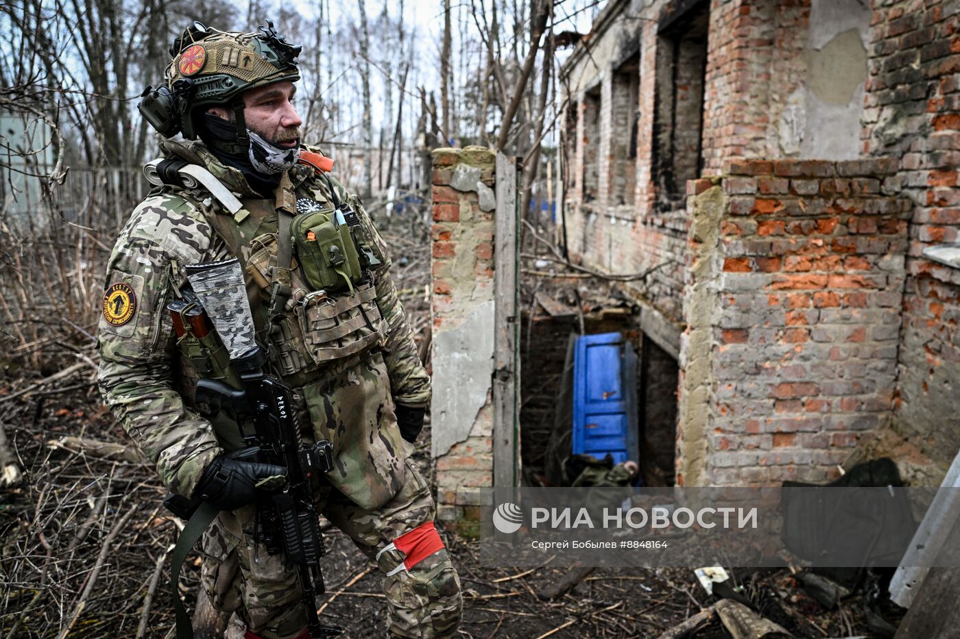 Военнослужащие батальонной тактической группы (БТГР) "Каштана" спецназа "Ахмат" 