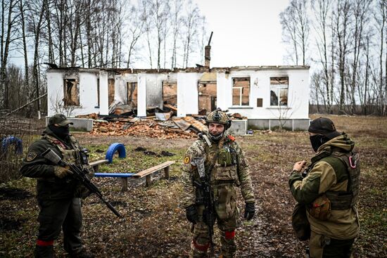 Военнослужащие батальонной тактической группы (БТГР) "Каштана" спецназа "Ахмат" 