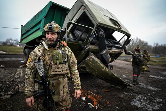 Военнослужащие батальонной тактической группы (БТГР) "Каштана" спецназа "Ахмат" 