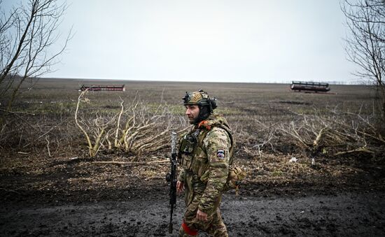 Военнослужащие батальонной тактической группы (БТГР) "Каштана" спецназа "Ахмат" 