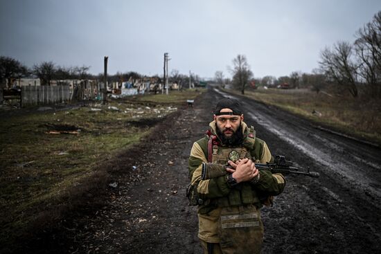 Военнослужащие батальонной тактической группы (БТГР) "Каштана" спецназа "Ахмат" 