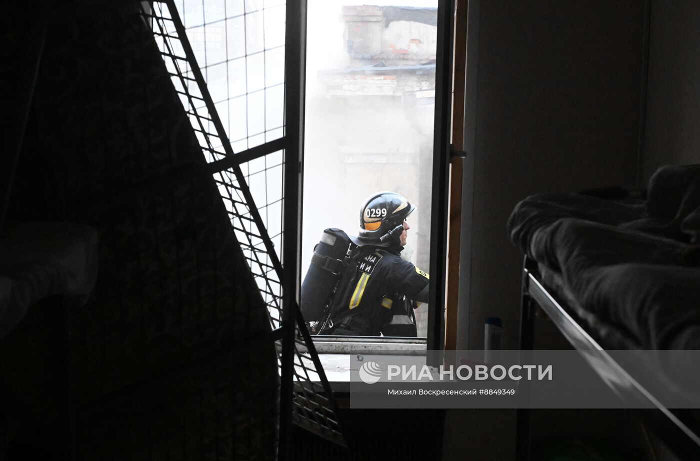 Пожар в административном здании в Москве