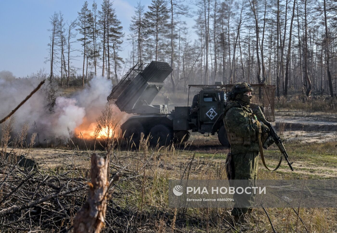 Боевая работа РСЗО "Град" 25 армии на Краснолиманском направлении в ЛНР 