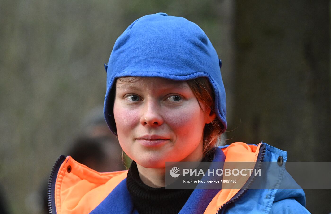 Тренировка космонавтов в случае аварийной посадки в болотистой местности зимой