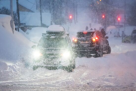 Снегопад на Сахалине