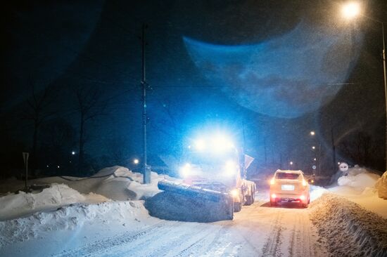 Снегопад на Сахалине