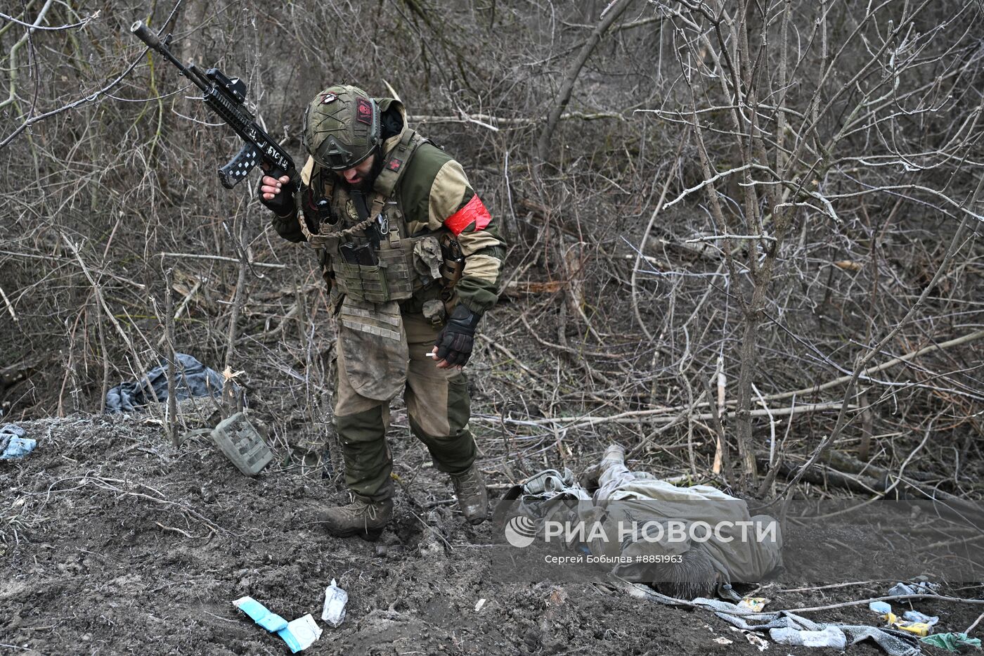 Работа расчета батальонной тактической группы (БТГР) "Каштана" спецназа "Ахмат"