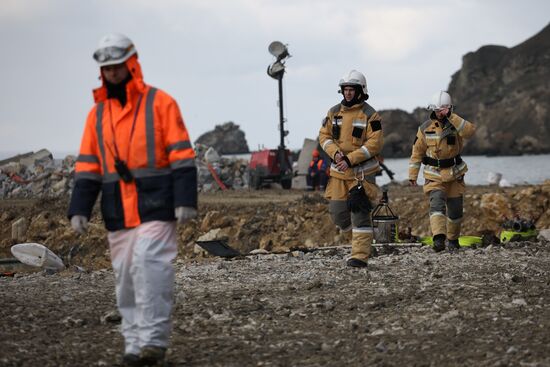 Демонтаж танкера "Волгонефть-239" в Краснодарском крае