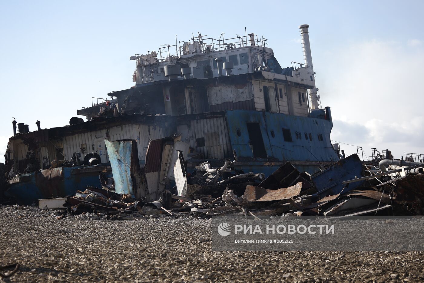 Демонтаж танкера "Волгонефть-239" в Краснодарском крае