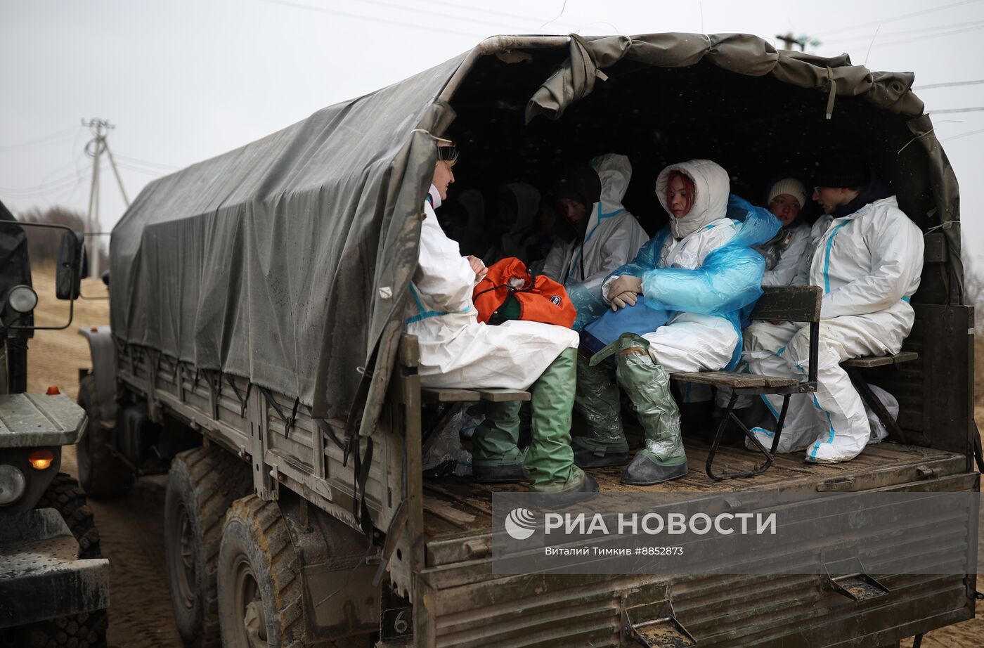 Ликвидация последствий разлива мазута на побережье Черного моря