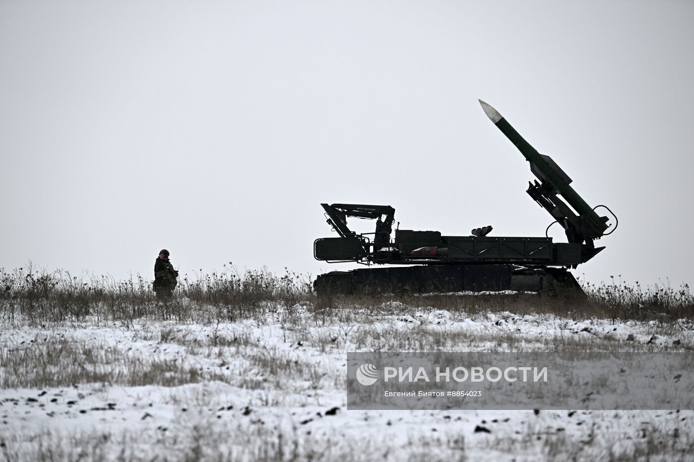 Боевое дежурство расчета ЗРК "БУК" ЦВО в ДНР