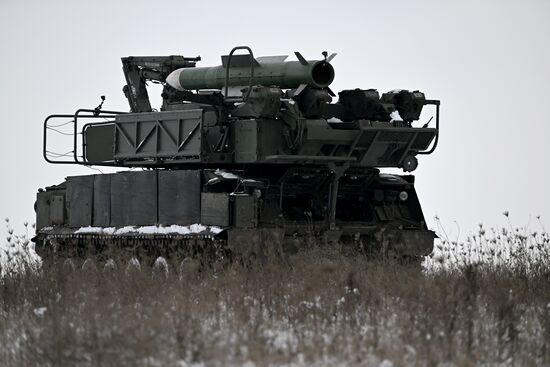 Боевое дежурство расчета ЗРК "БУК" ЦВО в ДНР