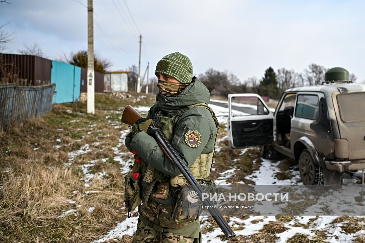 Раздача гумпомощи в Курской области 