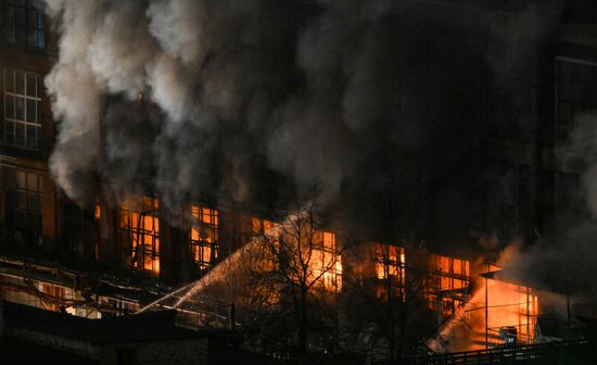 Пожар в здании Электрозавода