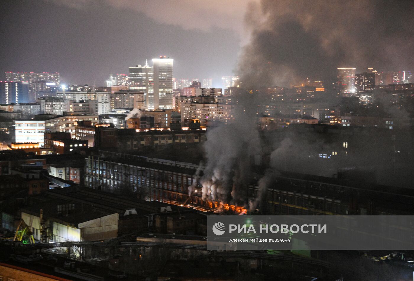 Пожар в здании Электрозавода