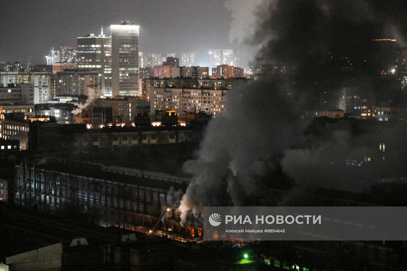 Пожар в здании Электрозавода