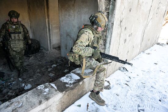 Боевая подготовка штурмовых подразделений ЦВО, участвовавших в освобождении населенного пункта Дзержинск в ДНР