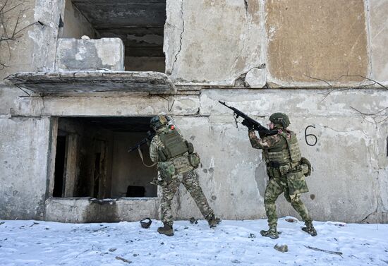 Боевая подготовка штурмовых подразделений ЦВО, участвовавших в освобождении населенного пункта Дзержинск в ДНР