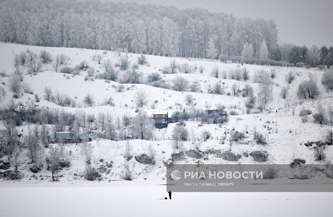 Ледовая переправа "Аракчино - Верхний Услон" в Татарстане