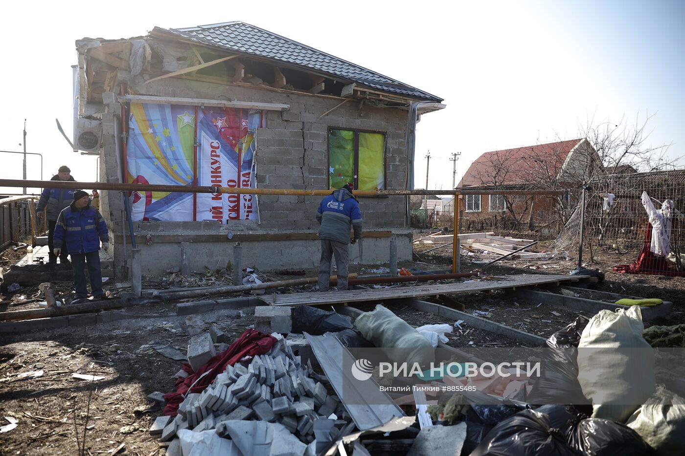 Последствия атаки БПЛА в Краснодарском крае