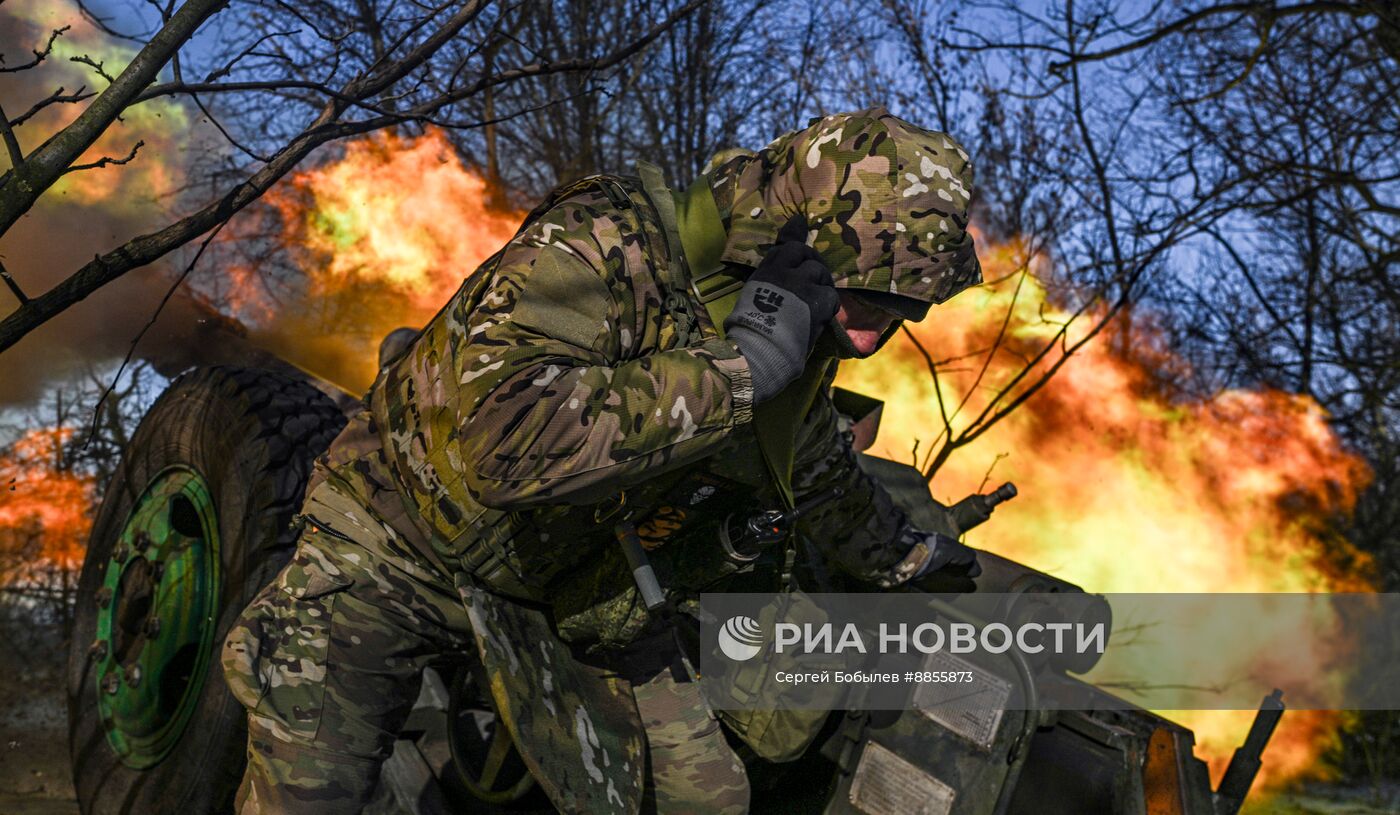 Работа сводной артиллерийской группы "Пресса" спецназа "Ахмат"