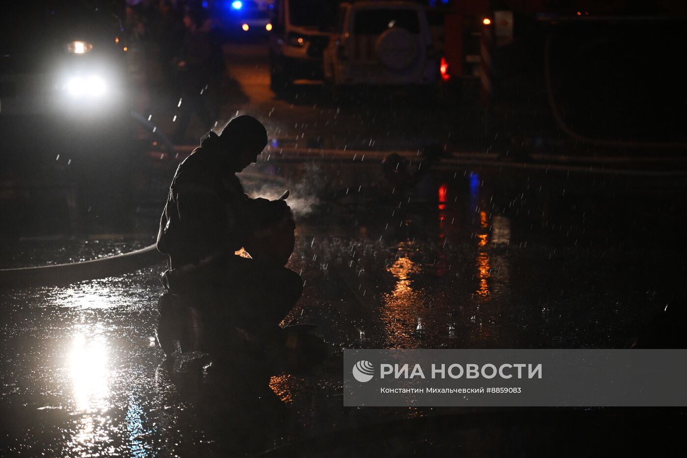 Пожар на Центральном рынке в Симферополе