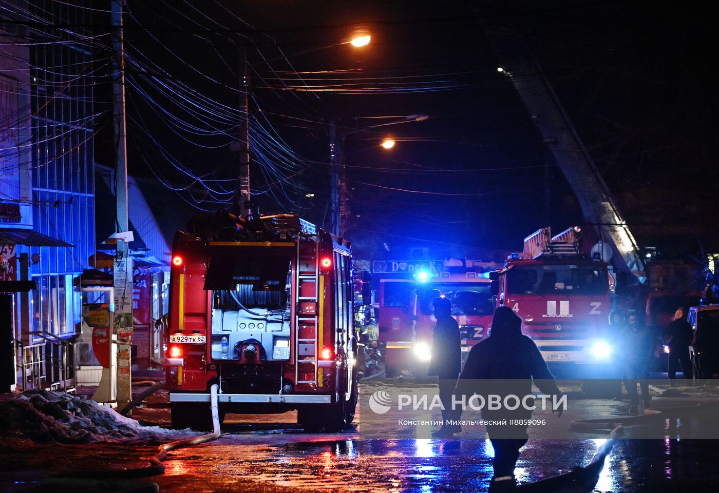 Пожар на Центральном рынке в Симферополе