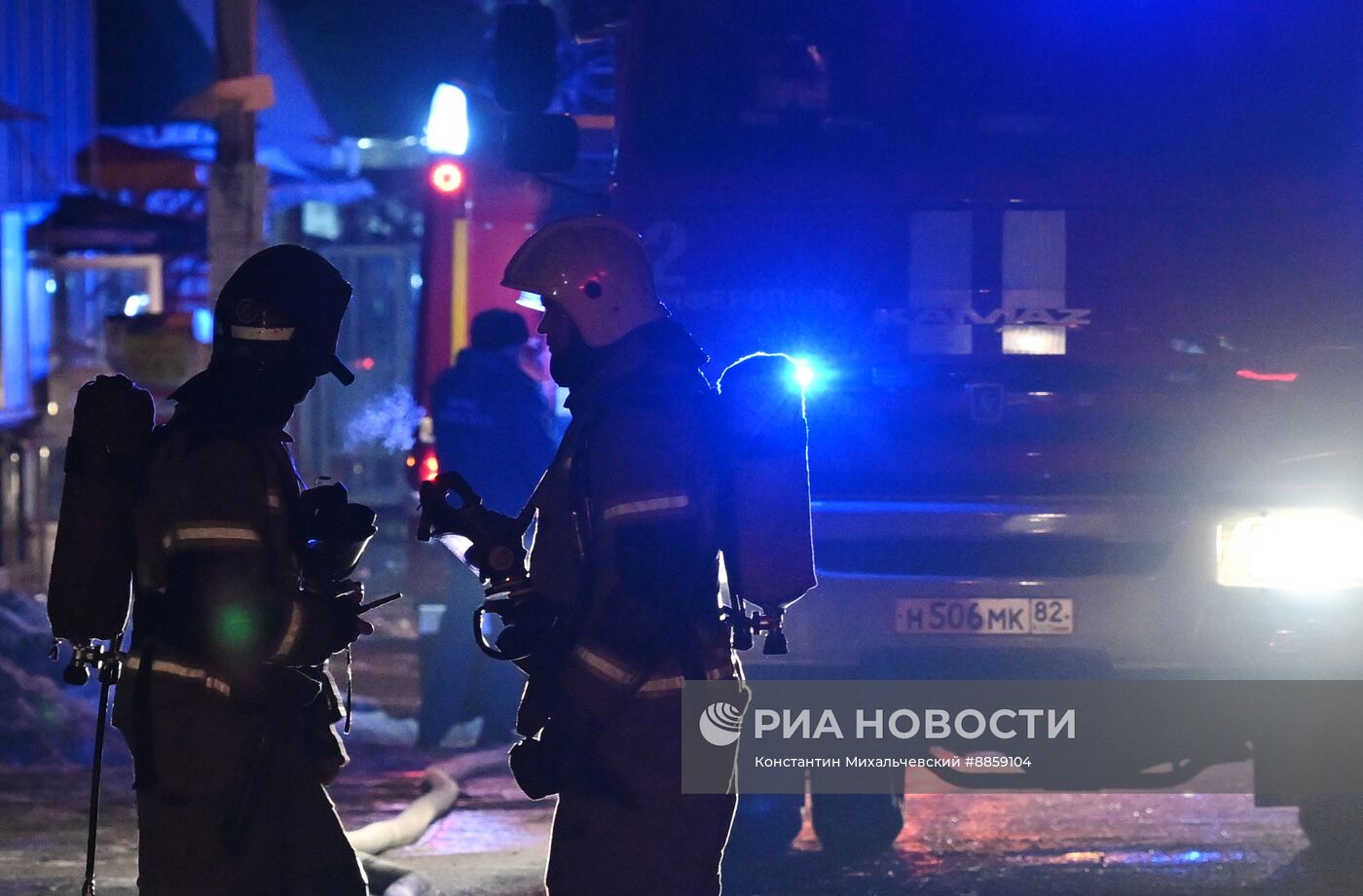 Пожар на Центральном рынке в Симферополе