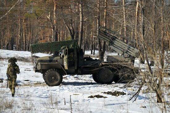 Боевая работа расчета РСЗО "Град" 25 армии на Краснолиманском направлении